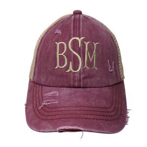 BSM Strapback Trucker Hat Ponytail Multi One Size Mesh Back C.C Exclusives